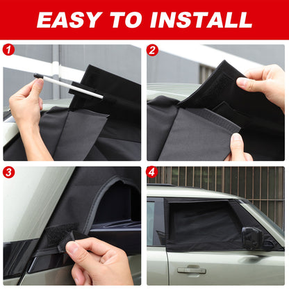 Block Shades Front Car Door Window Cover Sun Protection For LR Defender 2020+ US 6
