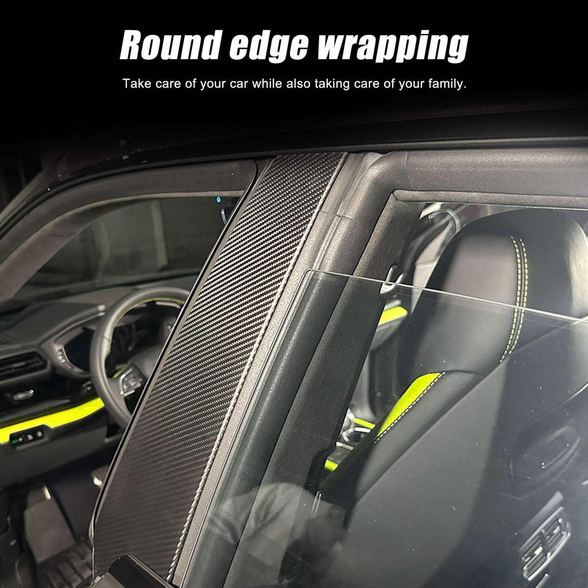 Matte Real Dry Carbon Fiber Windshield B-pillar Trim For Lamborghini URUS 18-23 14