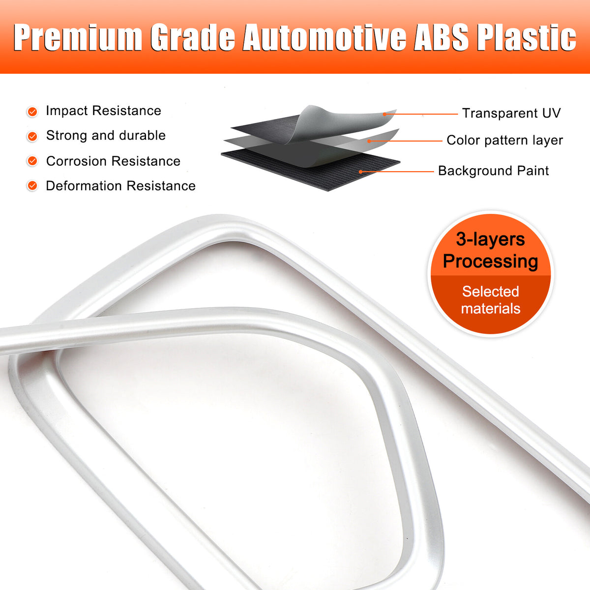 Silver ABS Front Bumper Side Air Intake Trim For Benz G-Class W463 G550 G63 25+ 22