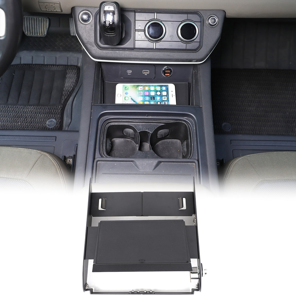 Aluminum Alloy Center Console Lower Safe Box For LR Defender L663 2020-2024 4