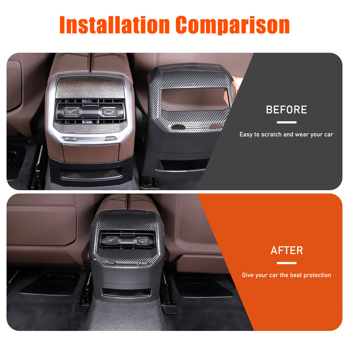 Carbon Fiber Rear Air Vent Outlet Panel Cover Trim For BMW 7 Series G70 i7 2023 4