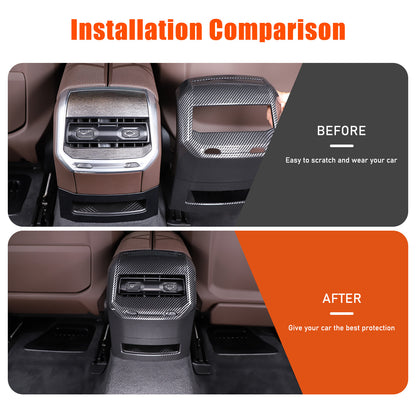 Carbon Fiber Rear Air Vent Outlet Panel Cover Trim For BMW 7 Series G70 i7 2023 4