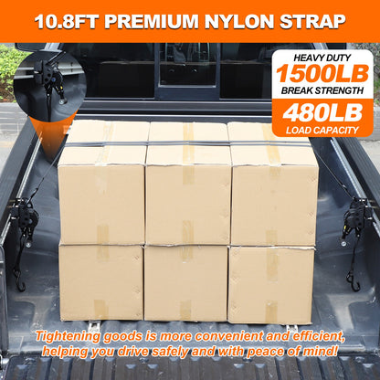 Carbon Steel Truck Bed Tie Down Ratchet Strap For Nissan Frontier 2009-2017 US 24