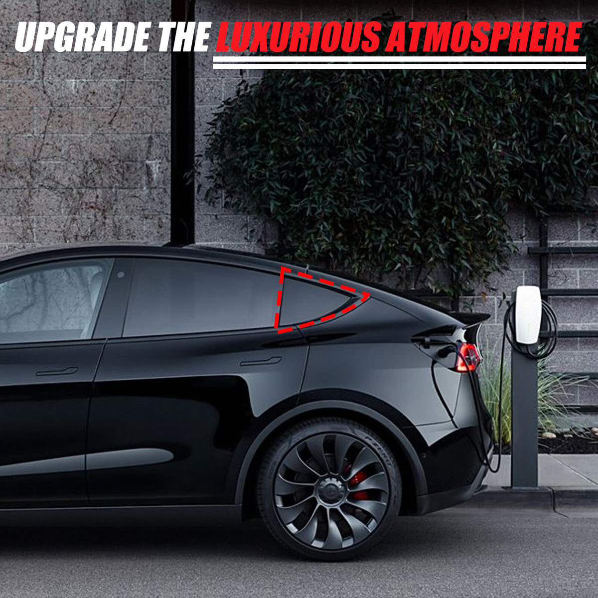 Honeycomb Exterior Rear Quarter Door Window Pillar Trim For Tesla Model Y 15