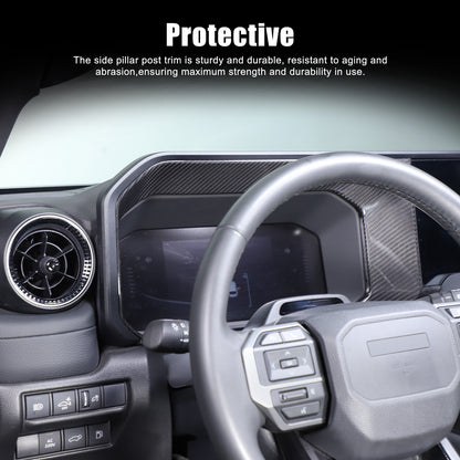 Real Carbon Fiber Dashboard Instrument Trim For Land Cruiser Prado LC250 24+ 5