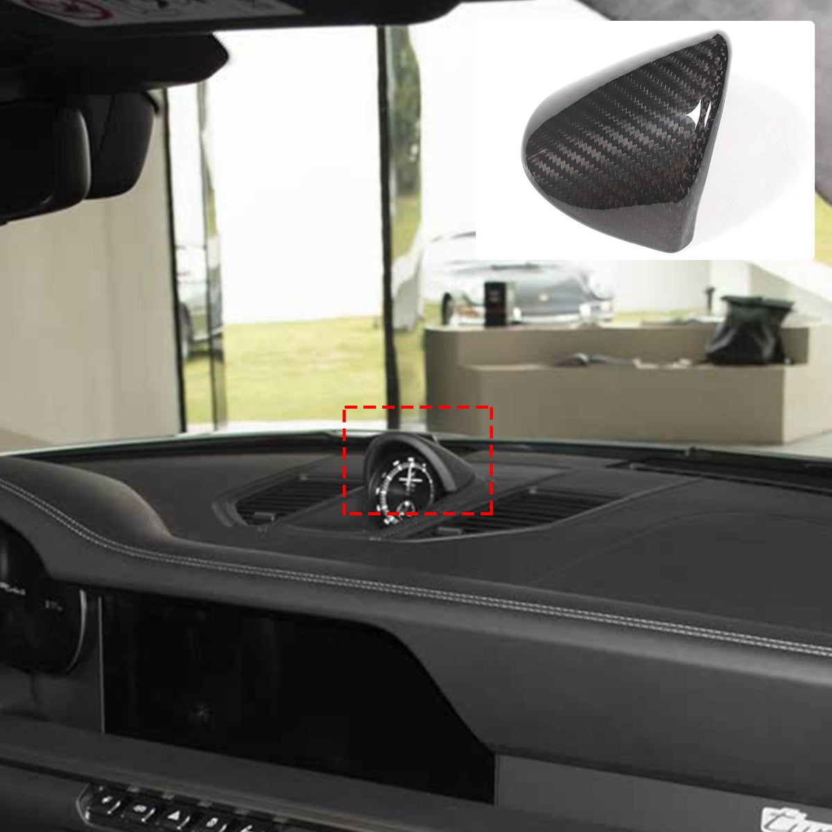 Real Carbon Fiber Instrument Panel Clock Cover Trim For Porsche 911 2019-2024 US 1