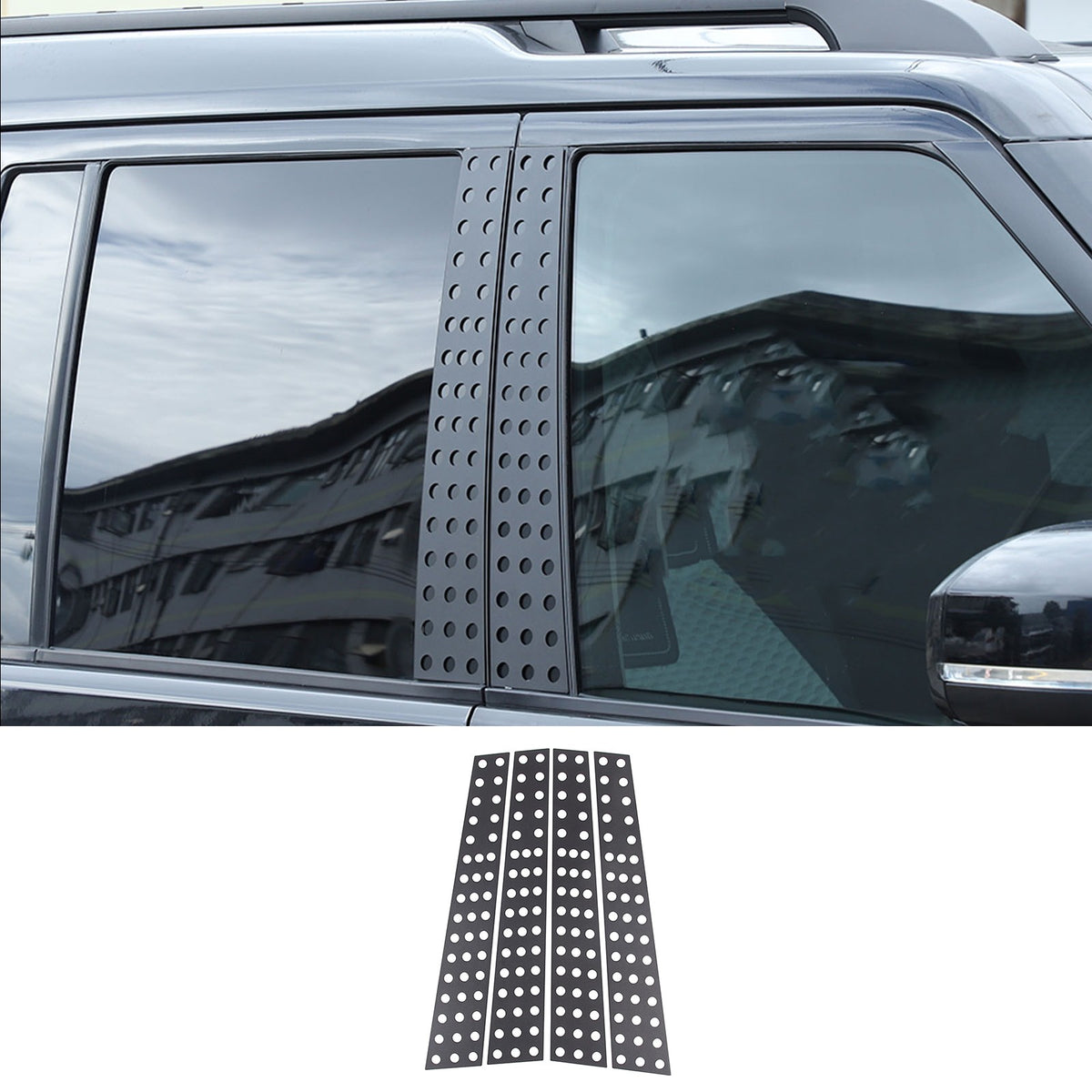 Black Alloy Window Center Pillar Trim Panel For Land Rover Discovery 3&4 04-16 1