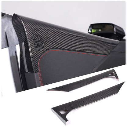 Real Carbon fiber Interior Door Upper Panel trim Cover For Corvette C8 20-26 US 3