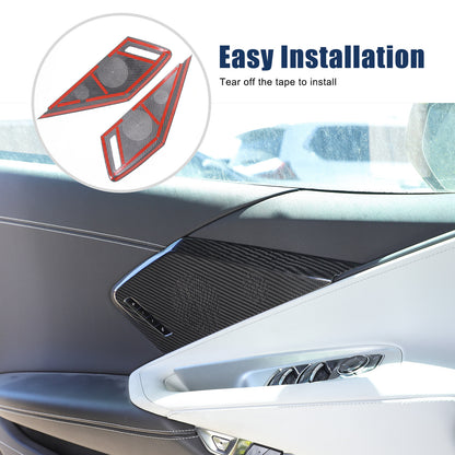 Real Carbon Door Speaker Cover Trim For Corvette C8 Z51 Z06 Coupe 2LT 3LT 20+ US 11