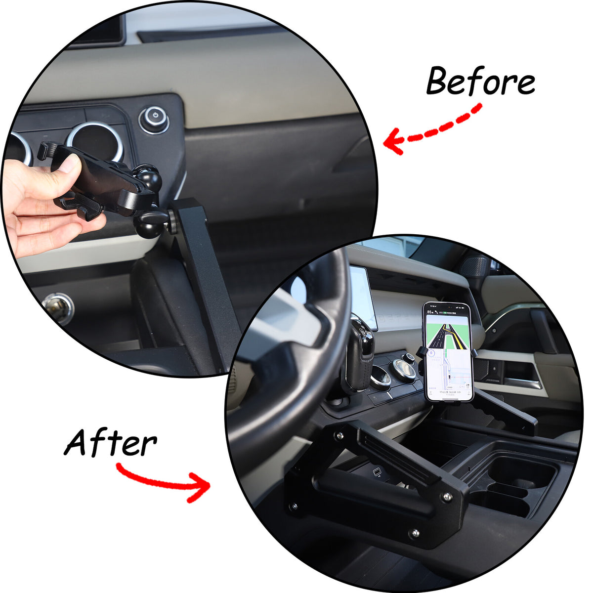 Black Alloy Center Door Pull Handle Panel Cover trim For LR Defender 2020-24 18
