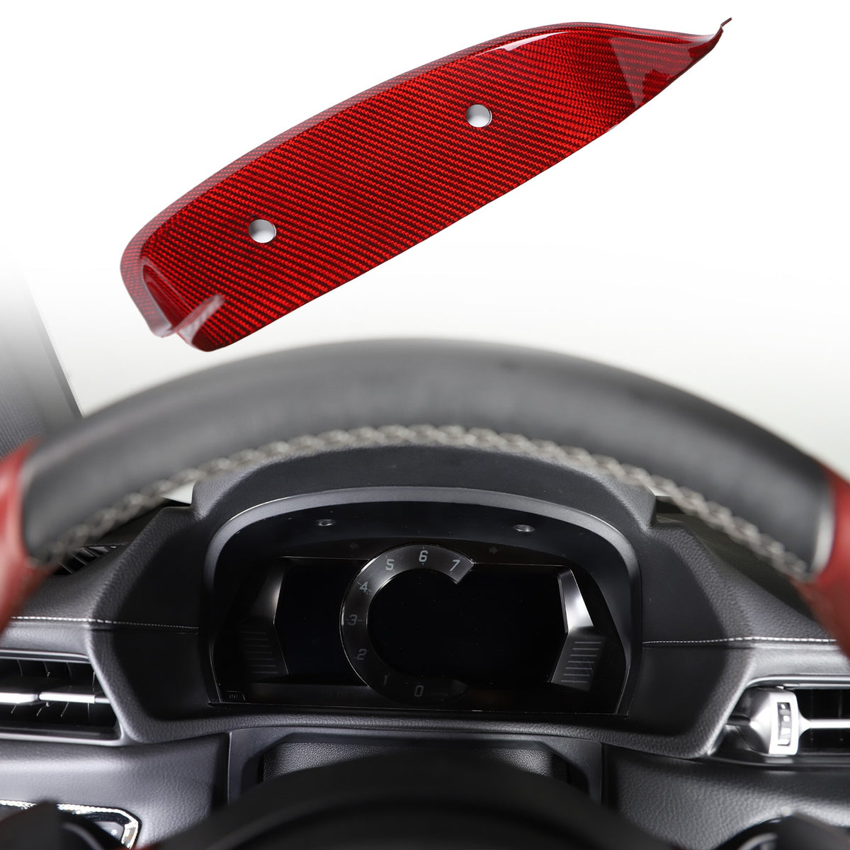 Red Real Carbon Fiber Dashboard Panel Frame For Toyota Supra A90 2019-22 14