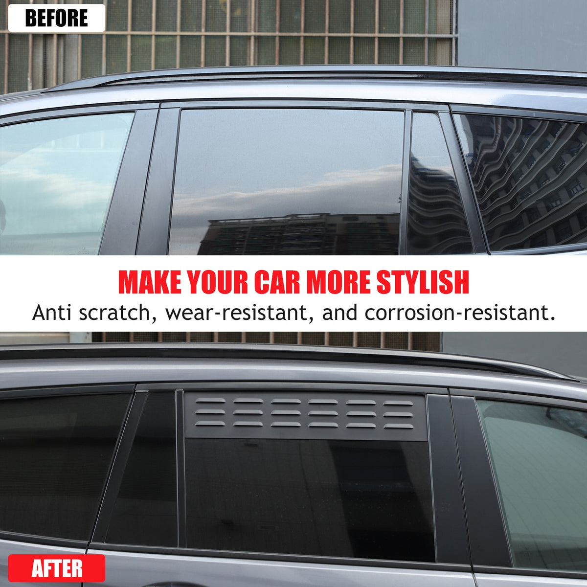 Aluminum Rear Door Window Louver Air Vent Panel Trim For Honda Pilot 2016-2022 5
