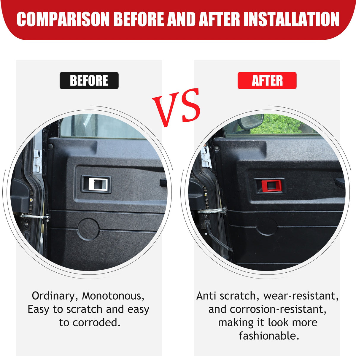 Replacement Red Steel Interior Door Handle For LR Defender L316 2004-2018 3