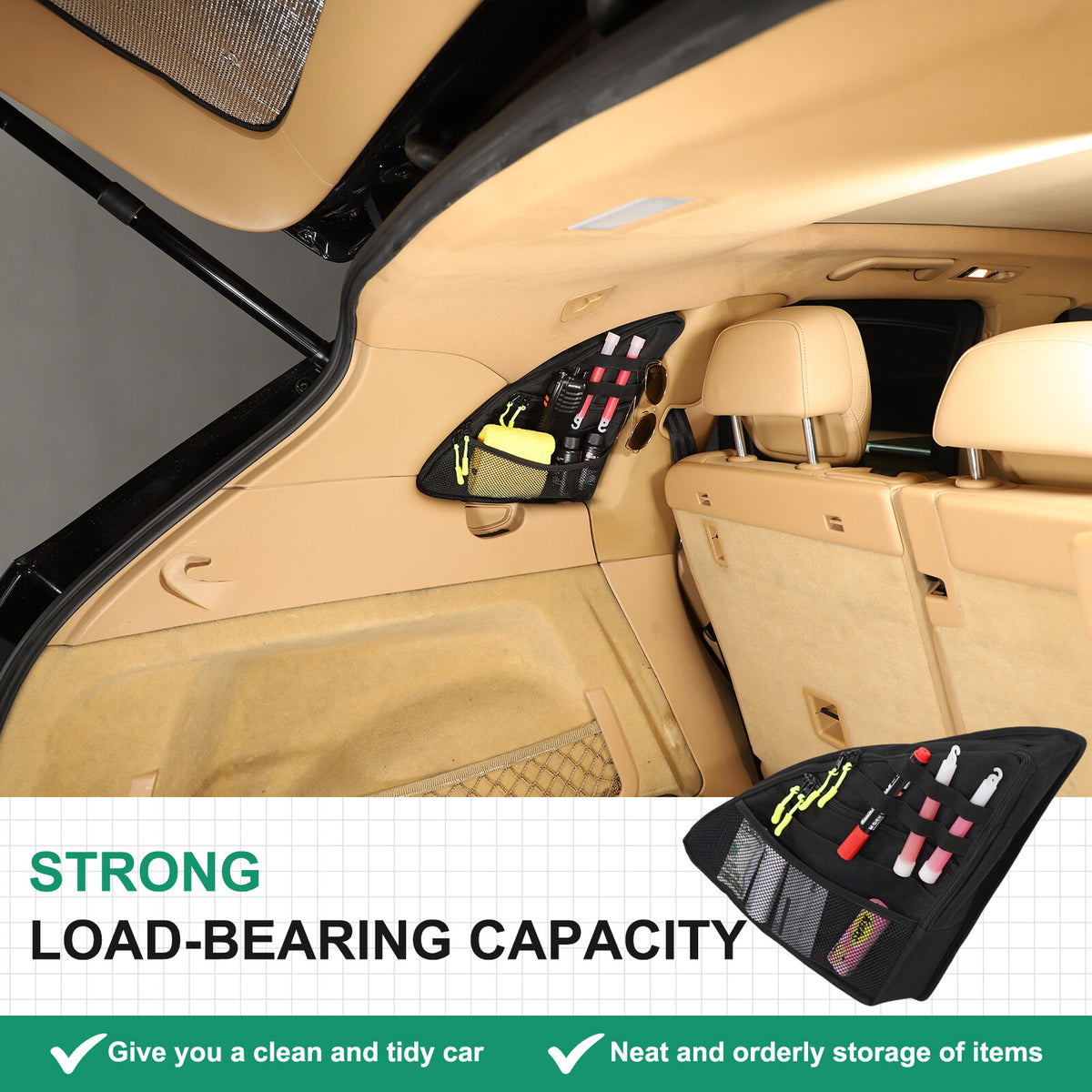 Rear Trunk Left Side Storage Bag Organizer For Porsche Cayenne 958 2011-2017 4