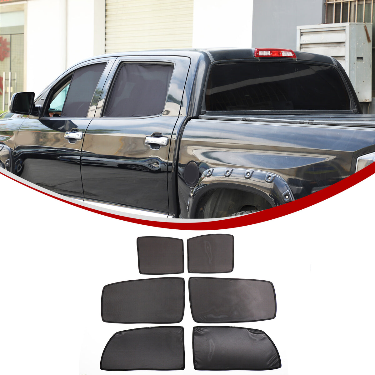 Black Window Screen Sun Shade Mesh Cover Windshield for Toyota Tundra 2007-21 US 14