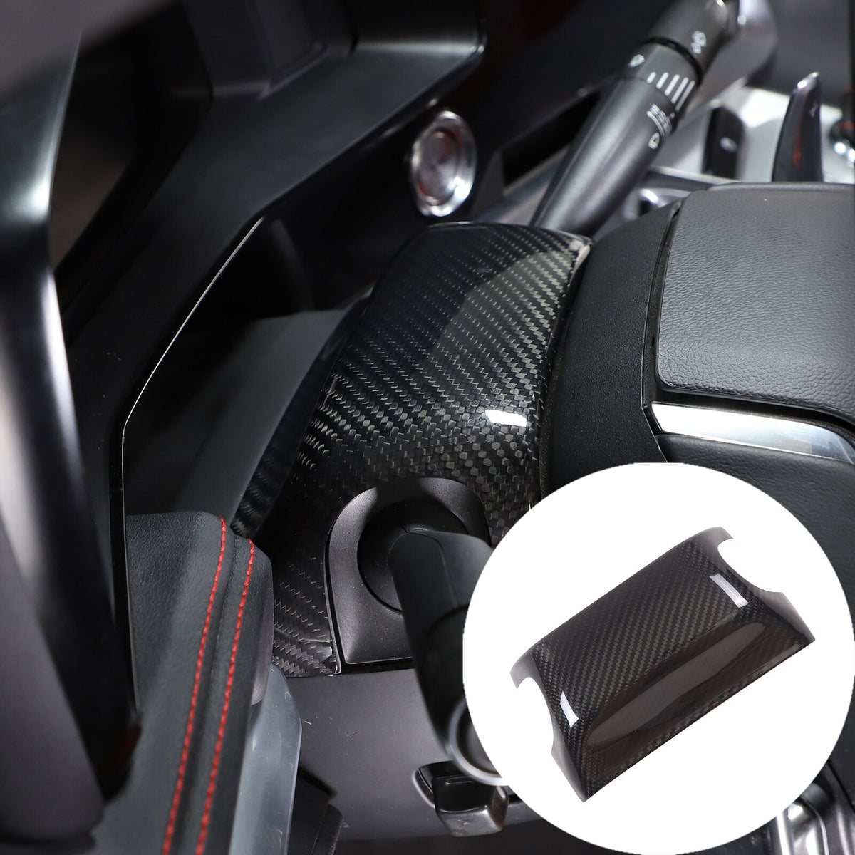 Real Carbon fiber Steering Wheel Upper & Lower Base Cover For Corvette C8 20-26 16