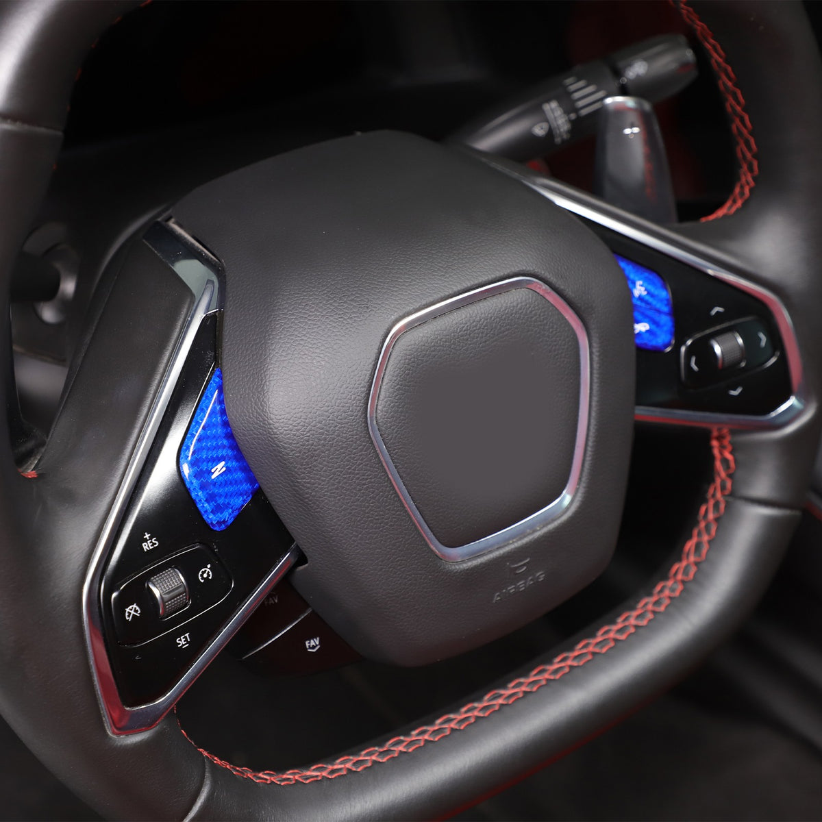 Blue Real Carbon Fiber Full Interior Set Decor Trim Kit for Corvette C8 20-25 - Variants 21-25 38