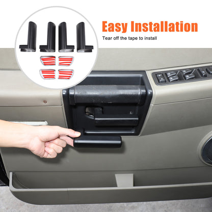 Matte Black ABS Interior Door Handle Cover Trim For Hummer H2 2003-2007 6