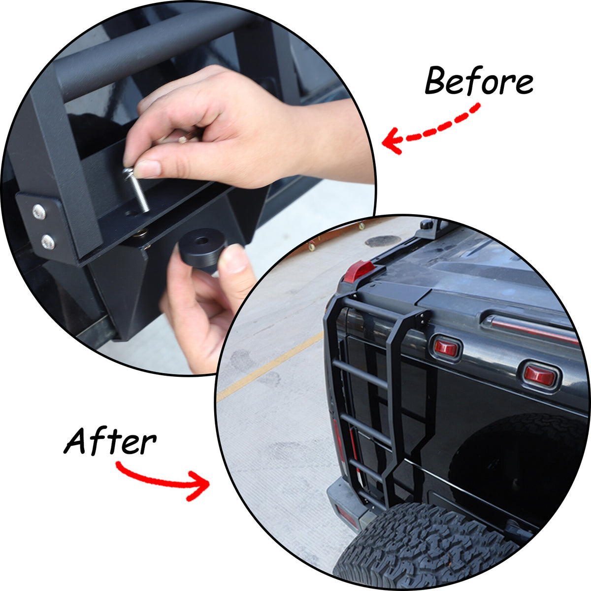 Aluminum Alloy Car Rear Tail Gate Door Ladder Climbing Fit For Hummer H2 2003-09 22