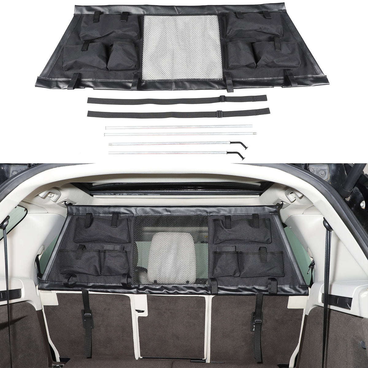 Trunk Divider Net Storage Bag Box Tray For Land Rover Discovery 5 L462 2017+ 13