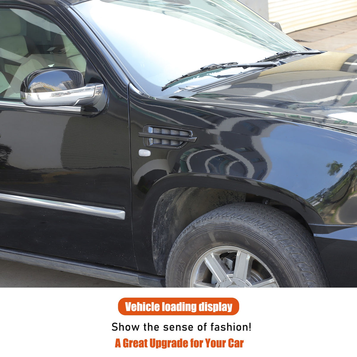 Carbon Fiber ABS Side Fender Airvent Trim For Cadillac Escalade 2007-2014 US 13