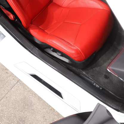 Real Carbon Fiber Interior Door Sill Trim Cover For Corvette C8 Z51 2020-2026 8