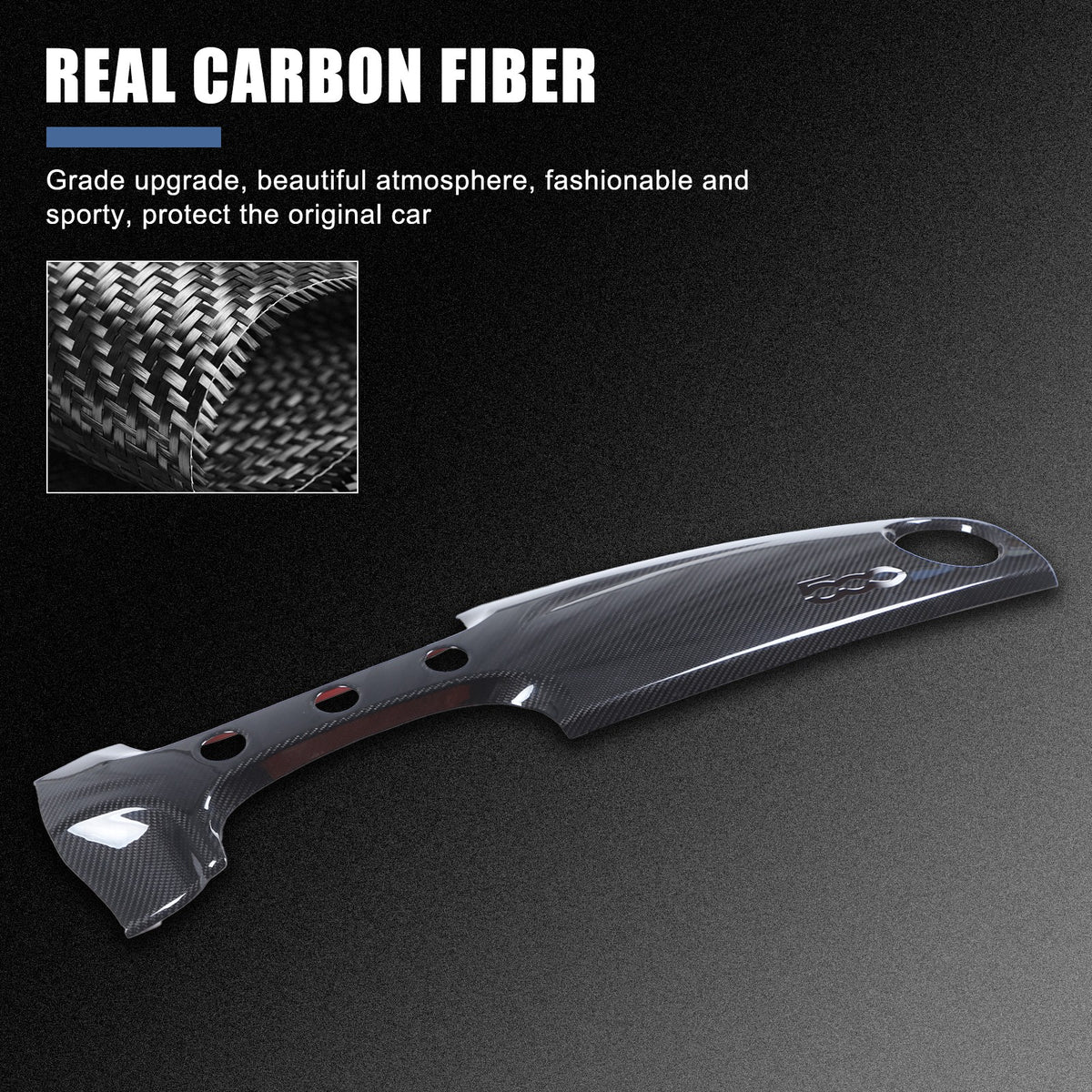 Real Carbon Fiber Dashboard Panel Trim Cover For Fiat 500 312 2007-2015 10