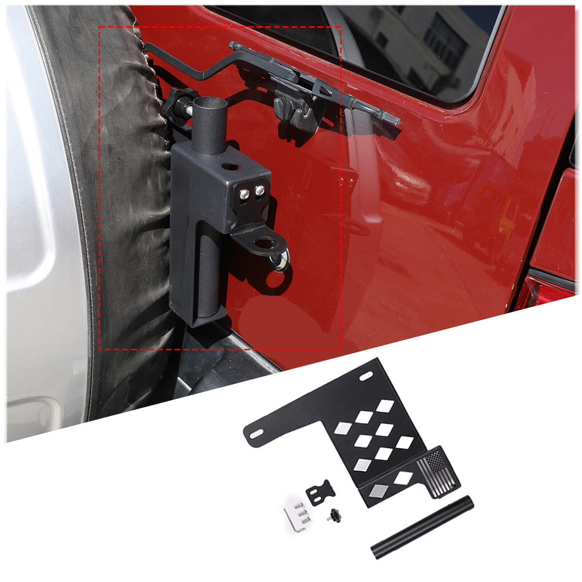 US Flag Tailgate flagpole Antenna Bracket Holder Mount For Toyota FJ Cruiser 07+ 6