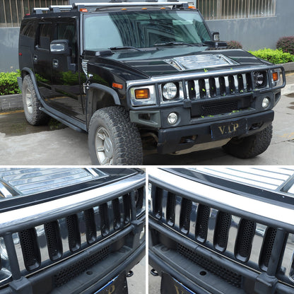 Black ABS Front Grille Anti-Insect Bug Screen Trim For Hummer H2 2003-2007 4