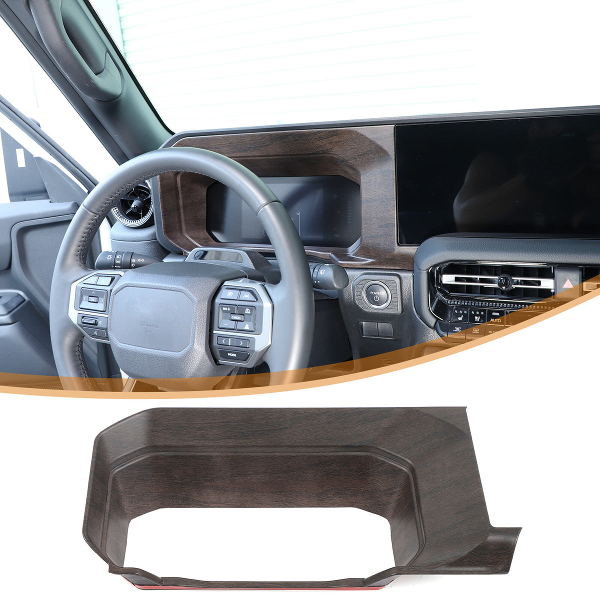 Wood Grain Dashboard Instrument Trim For Toyota Land Cruiser Prado LC250 24+ 14
