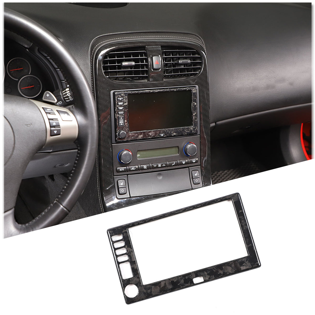 Forged Real Carbon Fiber Full Interior Set Decor Cover Trim Kit for Corvette C6 118