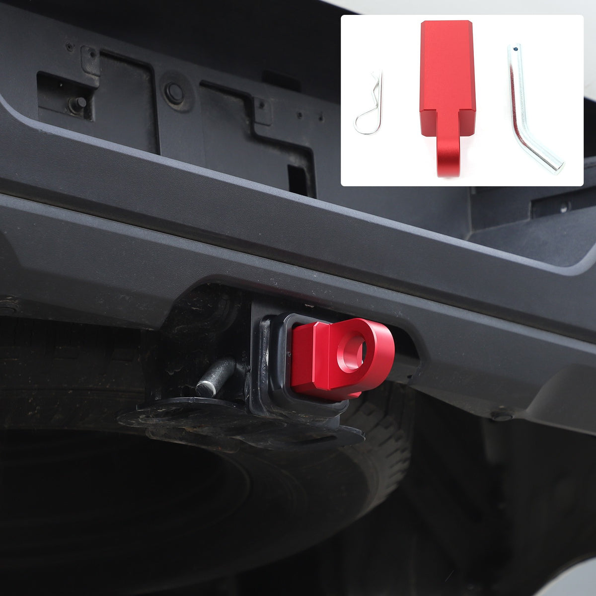 Red Aluminum Alloy Trailer Mount Receiver Hitch Tow Hook For Toyota Tundra 2022+ 1
