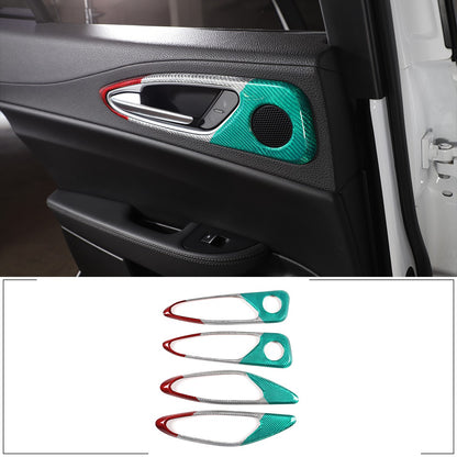 Tri-Color Real Carbon Fiber Inner Door Handle Trim For Alfa Romeo Giulia 2017-20 14
