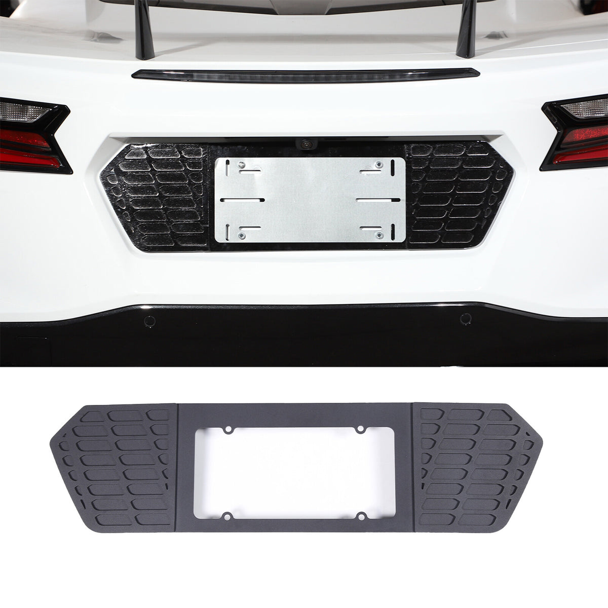 Alloy Rear License Plate Filler Trim Cover For Corvette C8 Stingray Z51 20+ 64