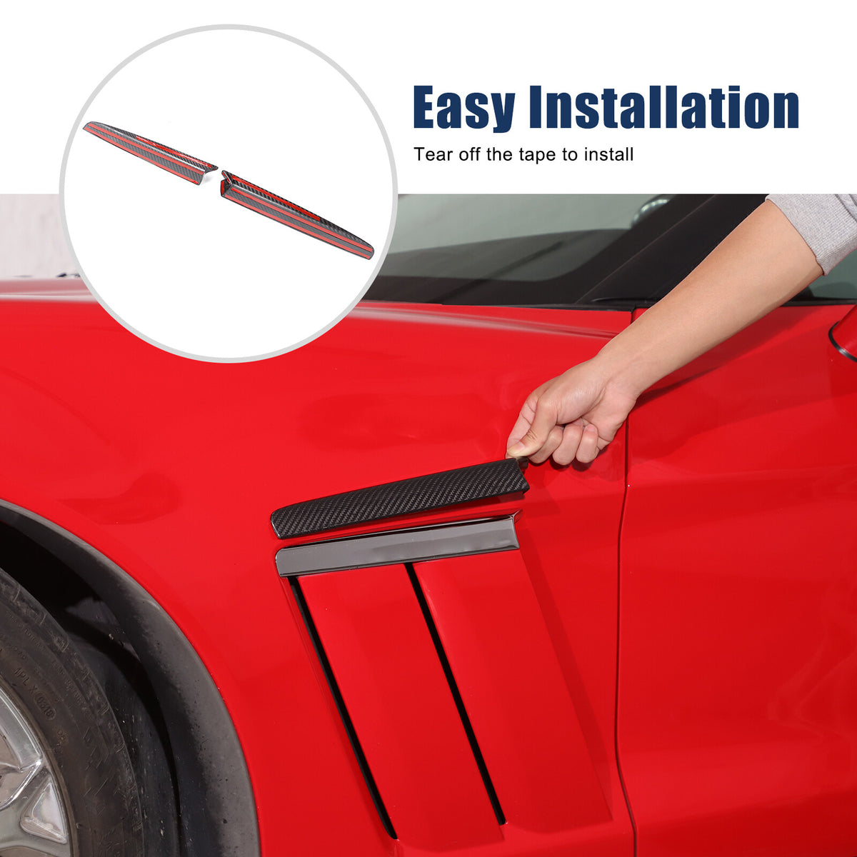Real Carbon Fiber Side Fender Air Vent Trim For Corvette C6 GS/Grand Sport US 17