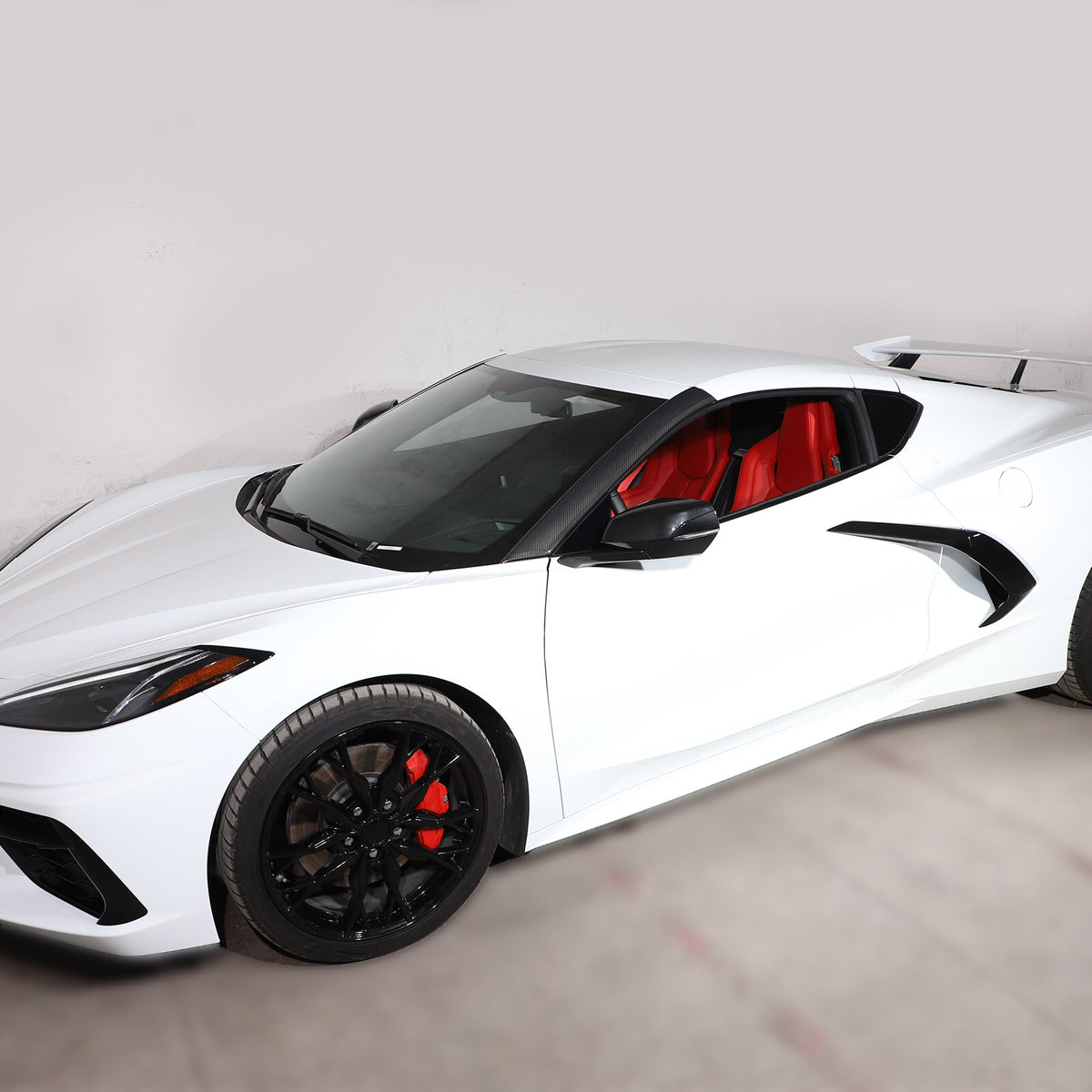 Real Dry Carbon Fiber Front Window A Pillar Layover Trim For C8 Corvette Z06 Z51 3