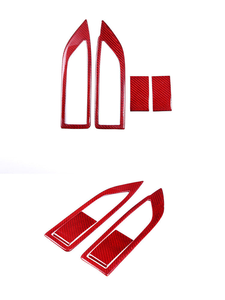 Red Real Carbon Fiber Center Interior Set Cover Trim Kit For Ferrari 458 2011-16 39