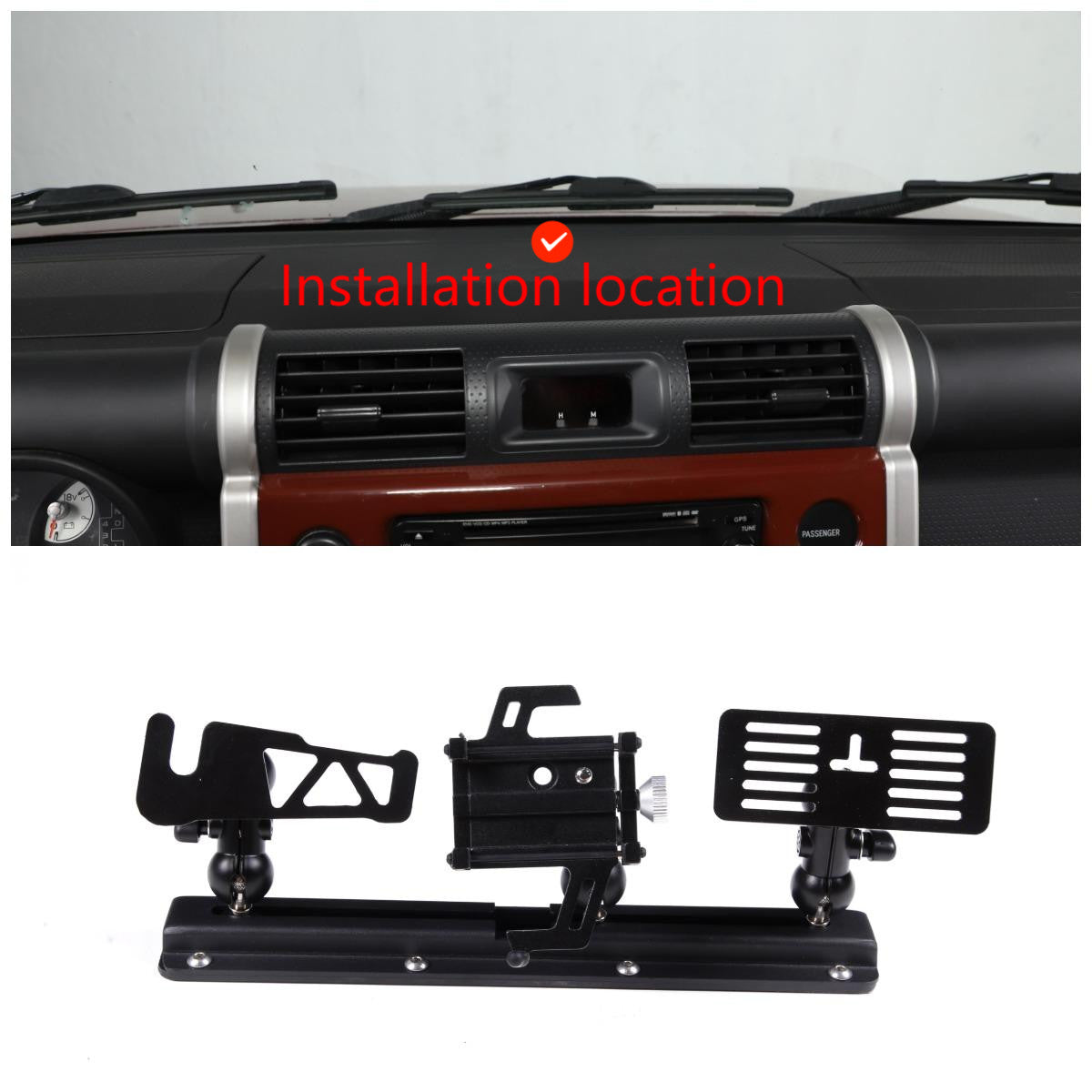 For Toyota FJ Cruiser 2007-21 Dashboard Mobile Phone Holder Bracket Holder Set 1