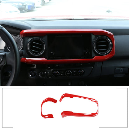 Sports Red ABS Dashboard Panel Cover Trim 2pcs For Toyota Tacoma 2016-2023 7
