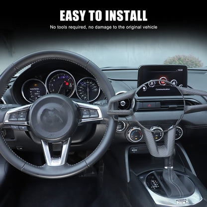 Matte Real Carbon Fiber Steering Wheel Button Trim For Mazda MX-5 Miata 16-25 8