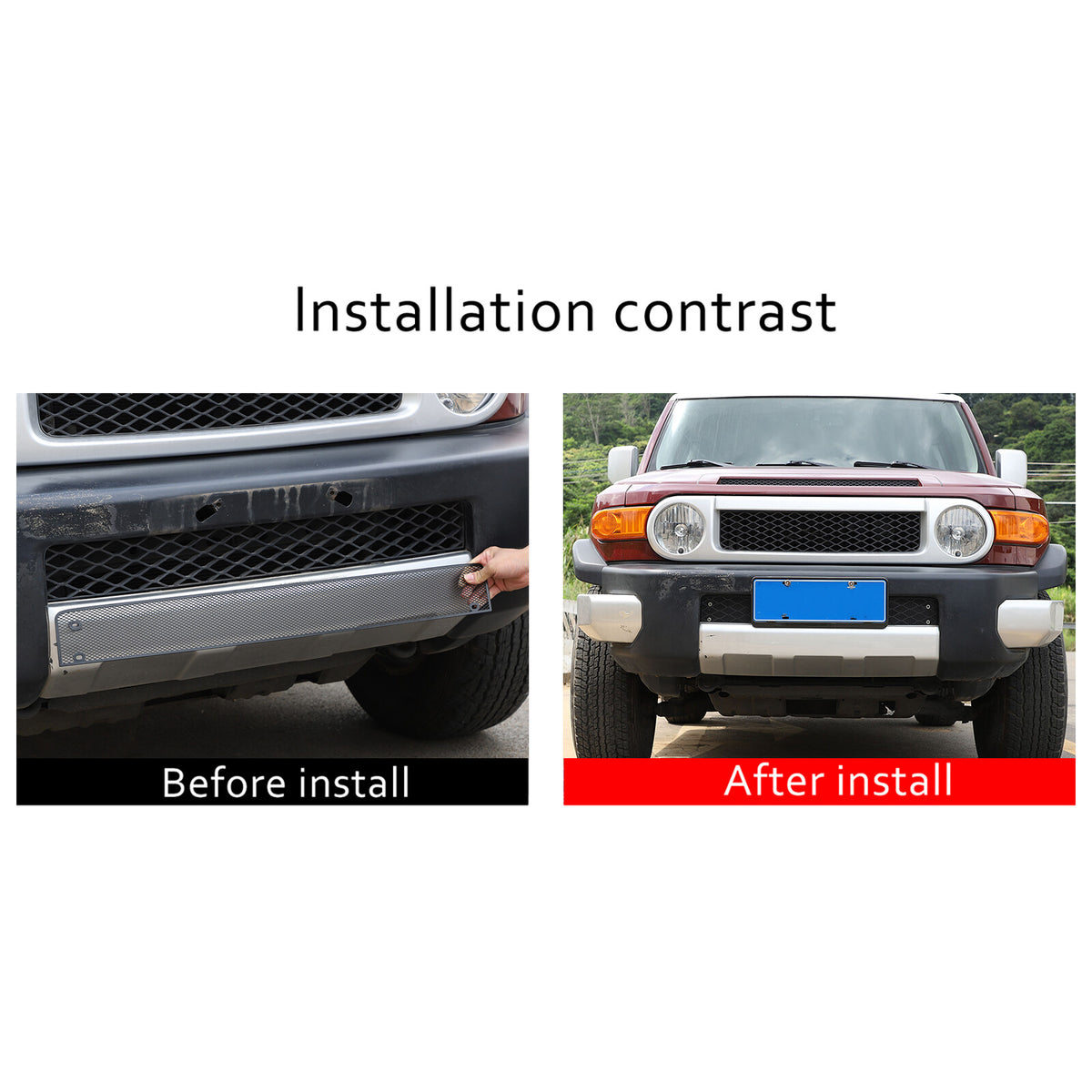 Black Front Mesh Lower Grille Grid Insert Net Screen For Toyota FJ Cruiser 07-21 10