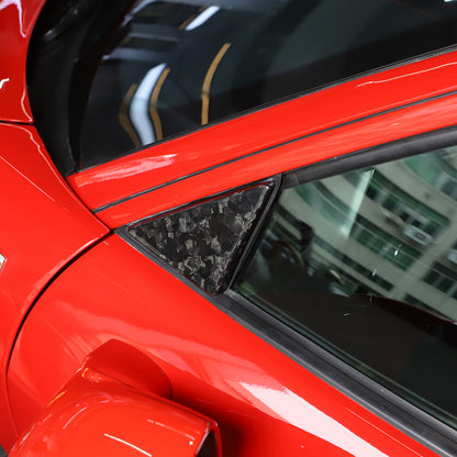 Forged Real Carbon Window Front Triangle Cover Trim For For Ferrari 458 11-16 5