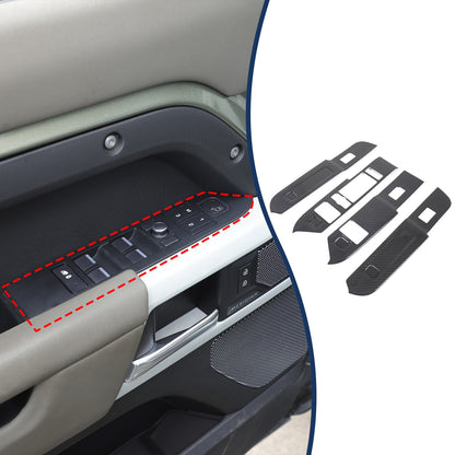 Real Carbon Fiber Window Lift Switch Trim For Land Rover Defender 110 L663 20-23 10