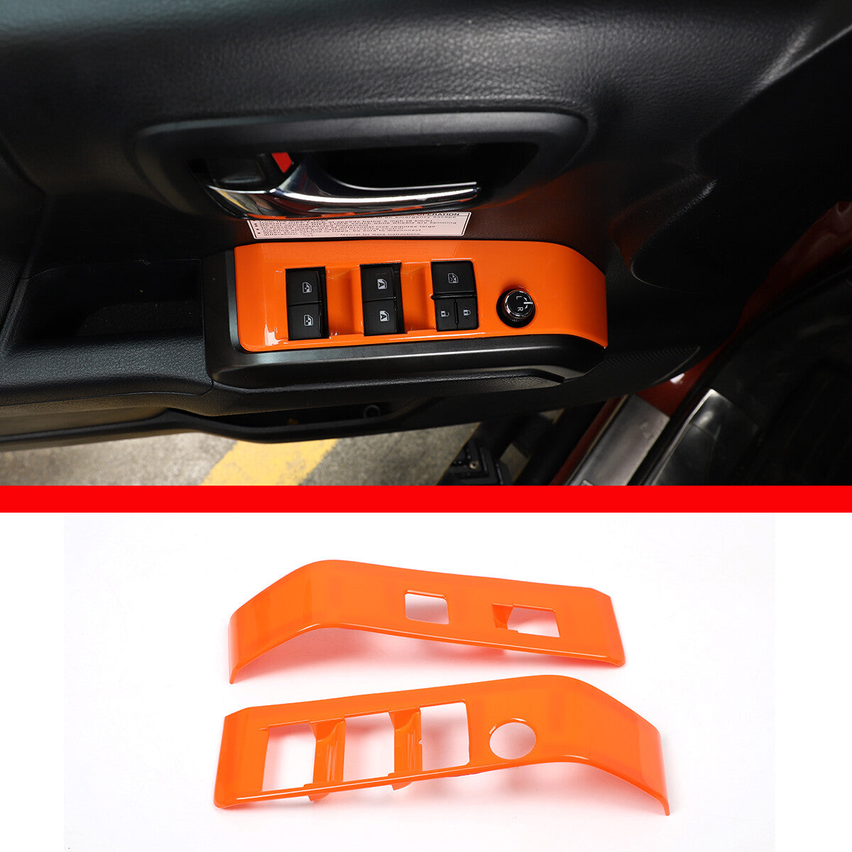 19PCS Orange Interior Full Center Console Trim Set For Toyota Tacoma 2016-22 8