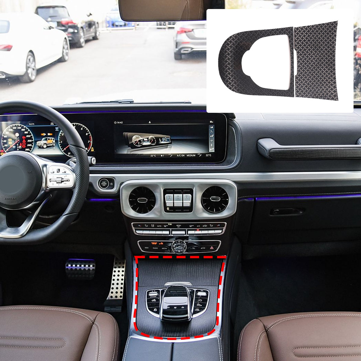 Rolls-Royce Real Carbon Fiber Center Panel Trim For Benz G-Class W464 2019-24 4