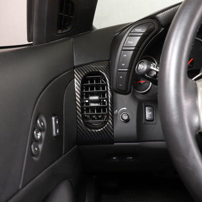 ABS Carbon Dashboard Interior Air Outlet Frame Sets For Corvette C6 05-13 US 15