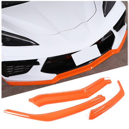 Orange Front Bumper Lip Spoiler For Corvette C8 2020-2025 2
