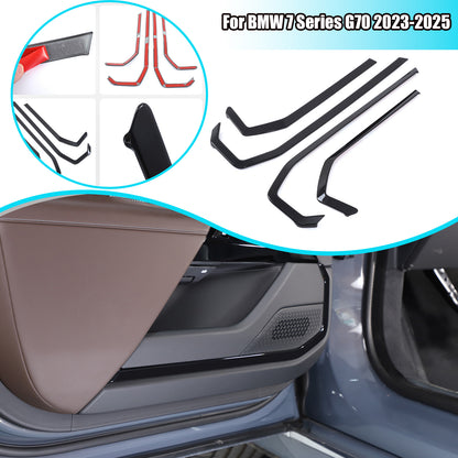 Glossy Black Inner door Armrest panel Trim Cover For BMW 7 Series G70 2023-2025 1