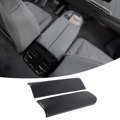 ABS Carbon Fiber Center Armrest Box Cover Trim For BMW iX I20 2022-2024 16