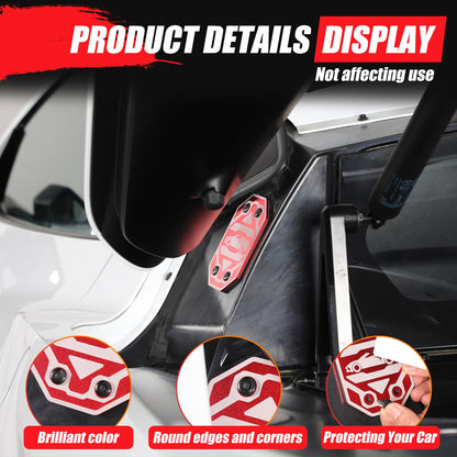 Replacement Red Aluminum Rear Quarter Window Emblem Badge For Corvette C8 20+ US 14